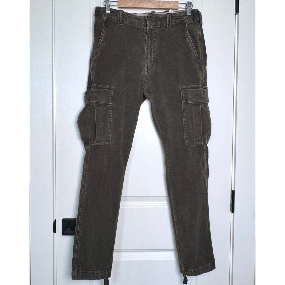 Banana Republic Traveler Moleskin Cargo‎ Pants Mens 30R Olive Brown 30R